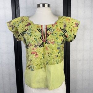 Arloom Embroidered Green Women's Top M